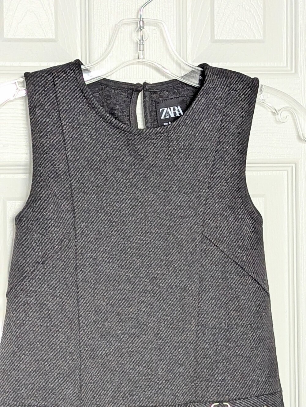 ZARA Girls (Size 8) Jumper/Pinafore/Tunic Dress w/Pleated Skirt & Buckle Accents - Picture 2 of 16